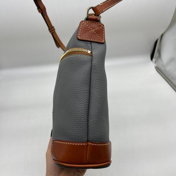 Dooney & Bourke Pebble Leather Crossbody Bags Slate Gray Color - Picture 4 of 16